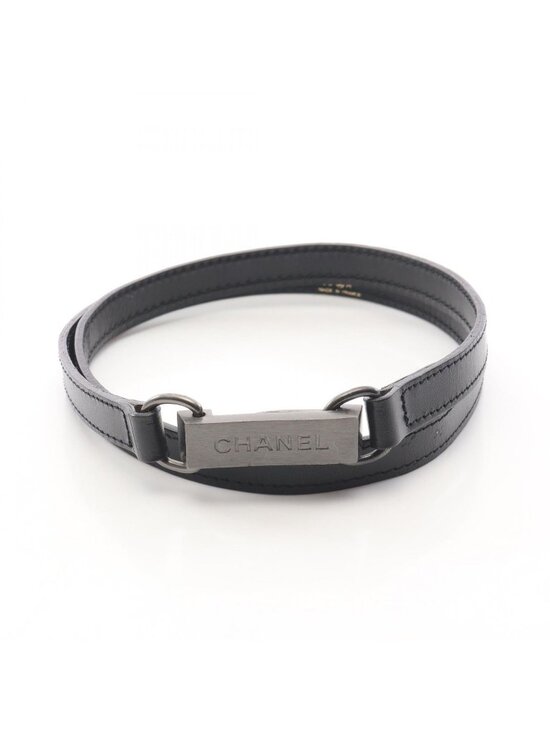 Chanel Belt Logo Plate Leather